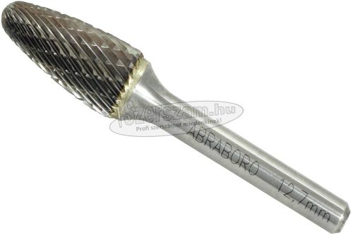 ABRABORO Keményfém turbómaró F-alak 6mm D12x70x25mm gömbvégű ívelt, standard fogazás