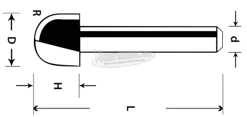 ABRABORO Homorulatmaró HM 12,7x40/12,7mm R6,3