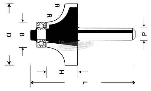 ABRABORO Lekerekítő maró HM 28,6x55/15,9mm R7,9