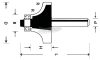 ABRABORO Lekerekítő maró HM 31,8x56/15,9mm R9,5