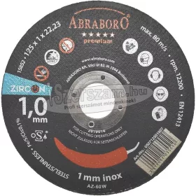 ABRABORO INOX ZIRCON fémvágó korong 125x1x22,23mm T41