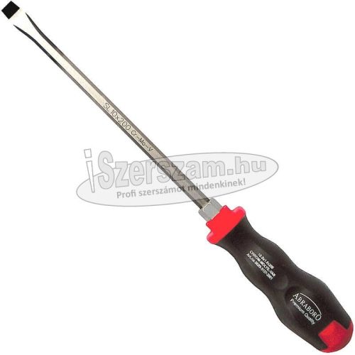 ABRABORO lapos csavarhúzó SL10x1,6x200mm Hatszögpengés CrMoV-acél