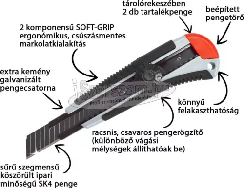 ABRABORO Kés SOFT GRIP PLUS 2K univerzális