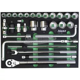   HANS 3/4" dugókulcs készlet 17-50mm 30 részes TTF-30 fiókmodul Cr-V