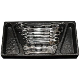   HANS racsnis csuklós csillag-villáskulcs készlet 8-19mm részes TT-33 fiókmodul Cr-V