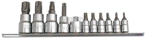 HANS 1/4"+3/8" furatos TORX bit-dugókulcsfej készlet TH10-TH60 11 részes 56025-11