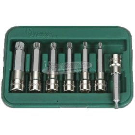   HANS 1/2" XZN-12Pt hosszú bit-dugókulcsfej készlet M5-M16 7 részes 46028-47 W/S2