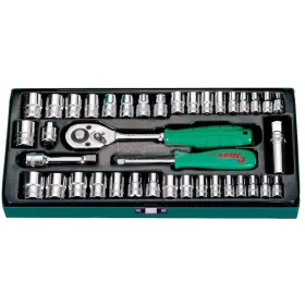   HANS 1/4"+3/8" vegyes dugókulcs készlet 4-19mm 40 részes hatszög 5640MA Cr-V