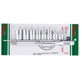   HANS 1/2" dugókulcs készlet 8-21mm hatszög 9 részes 46139 Cr-V