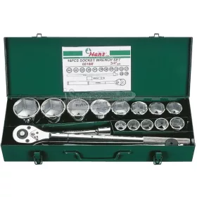   HANS 3/4" dugókulcs készlet 24-60mm 16 részes hatszög 6616M Cr-V