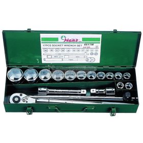   HANS 3/4" dugókulcs készlet 19-50mm 17 részes hatszög 6617M Cr-V