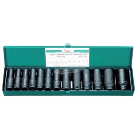   HANS 1/2" gépi hosszú dugókulcsfej készlet 10-30x80mm 13 részes hatszög Cr-Mo 84613M
