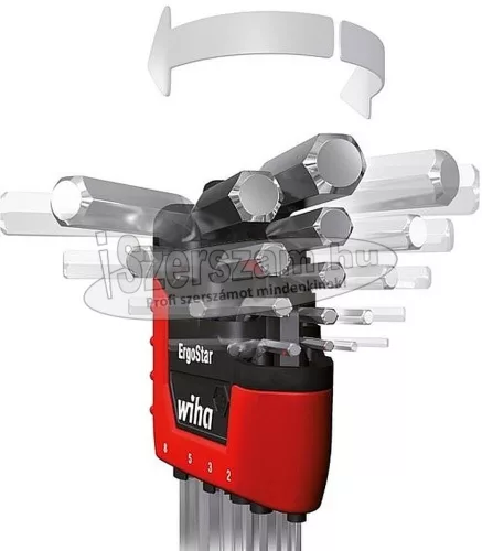 WIHA gömbvégű imbuszkulcs készlet hosszú SW1,5-10 9 részes ErgoStar MagicRing 37351