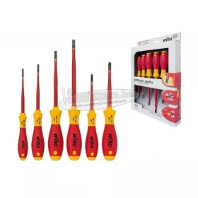   WIHA SoftFinish electric slimFix VDE 1000V szigetelt lapos+Phillips csavarhúzó készlet SL+PH 6 részes 35389 Cr-V 35389