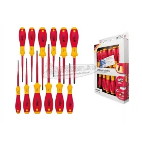   WIHA SoftFinish electric slimFix VDE 1000V szigetelt csavarhúzó készlet SL+PH+PZ+SL/PZ+T 12 részes 41003 Cr-V 41003