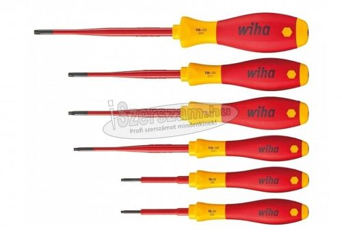 WIHA SoftFinish electric slimFix VDE 1000V szigetelt csavarhúzó készlet TORX T8-T25 6 részes 36558 Cr-V-Mo 36558