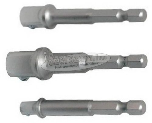 Z-TOOLS bit adapter dugókulcshoz 1/4"+3/8"+1/2" 3 részes készlet Cr-V