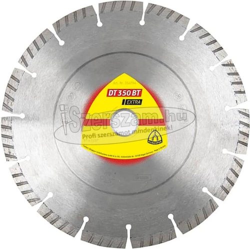 KLINGSPOR Gyémánt vágókorong DT 350 BT EXTRA 115x2,4x22,23 mm 8 szegmens 33x2,4x10 mm Szabványos turbó 354790