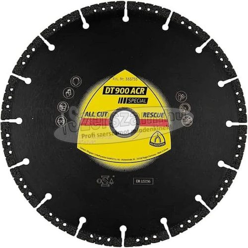 KLINGSPOR Gyémánt vágókorong DT 900 ACR SPECIAL 125x2,8x22,23 mm 6 szegmens 45x2,8x10 mm szűk foghézagú 355724