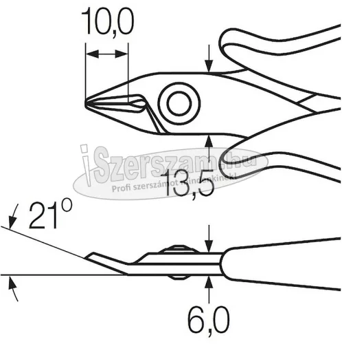 WIHA Electronic oldalcsípő széles, hegyes fej kis metszett éllel 135mm 26815