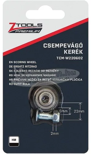 Z-TOOLS csempevágó kerék csapágyas HM d22x6x2mm TCM-W220602