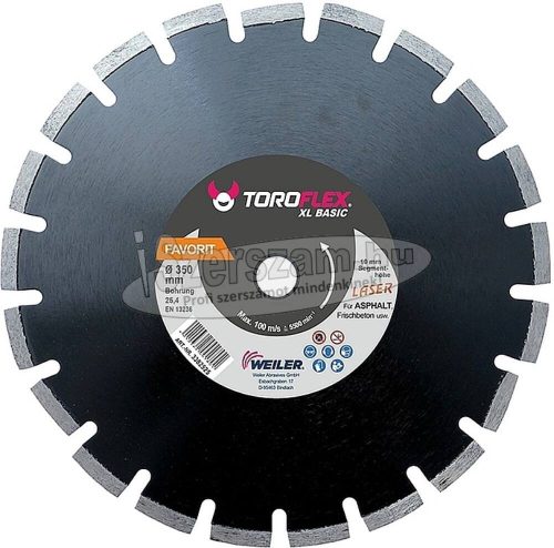 WEILER TOROFLEX FAVORIT aszfalt gyémánttárcsa d350x25,4/SH10mm