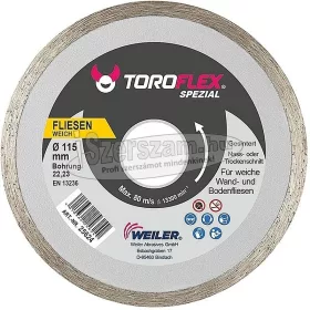   WEILER TOROFLEX FAVORIT CONTINUE gyémánttárcsa 110-230x22,23-25,4/SH6mm
