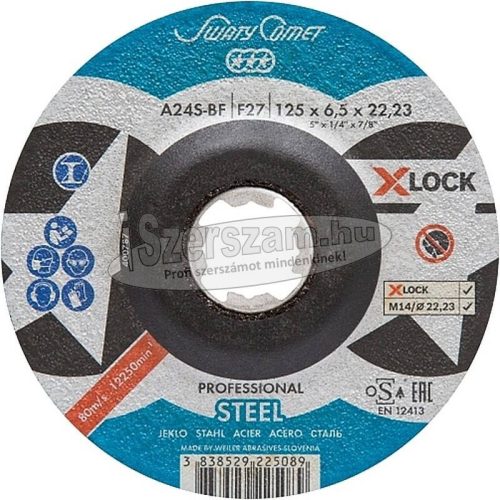 SWATYCOMET PROFESSIONAL X-LOCK Steel tisztítókorong 125x6x22,23mm A24S-BF F27