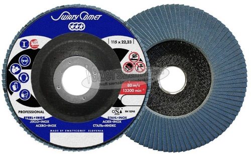 SWATYCOMET PROFESSIONAL INOX lamellás csiszolótányér F27 egyenes 125x22,23mm P40Z