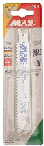 MPS szablyafűrészlap fém/fa/műanyag bontására BiM Co8 150x19x1,57/T4,2mm 4442-2db (S610DF)