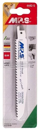 MPS szablyafűrészlap fém/fa/műanyag bontására BiM Co8 150x19x1,57/T4,2mm 4442-2db (S610DF)