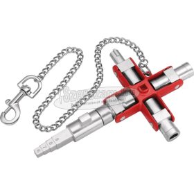   KNIPEX Kapcsolószekrény kulcs, 4 ágú kihajtható, bit tartóval 0011 06 V01