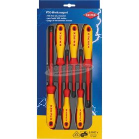   KNIPEX Szigetelt csavarhúzó készlet lapos+Phillips 6 részes SL3-6,5+PH1/PH2 1000V VDE 0020 12 V01