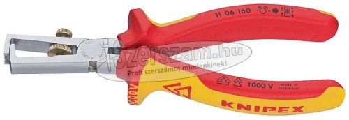 KNIPEX Szigetelt huzalcsupaszító fogó, kétkomponensű nyél 160mm, 10mm²-ig 1 106 160