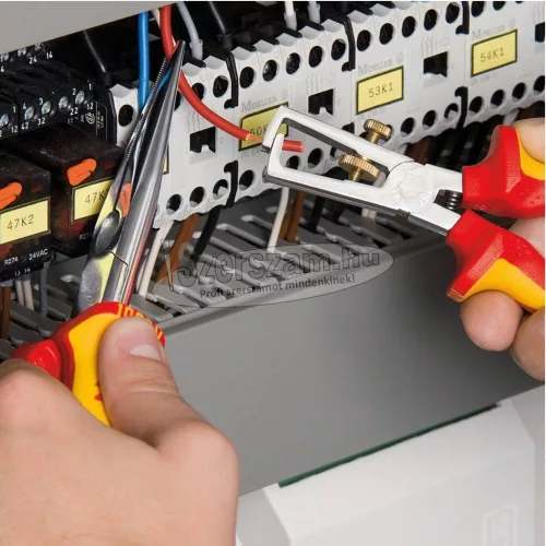 KNIPEX Szigetelt huzalcsupaszító fogó, kétkomponensű nyél 160mm, 10mm²-ig 1 106 160