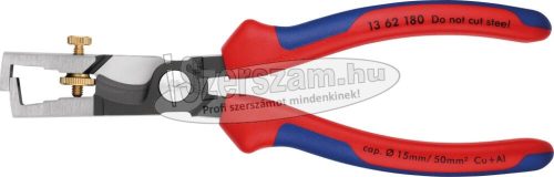 KNIPEX Huzalcsupaszító fogó, kábelvágóval, Strix 160mm, d=5mm/10mm²-ig,/50mm² kétkomponensű nyél 1 362 180