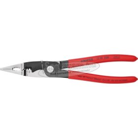   KNIPEX szerelőfogó saruzóval, PVC nyél 200mm, csupaszítás 0,5-2,5mm², kábelvágás 15mm 1 381 200