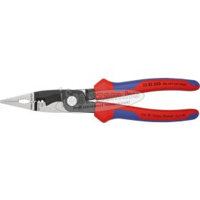   KNIPEX szerelőfogó saruzóval, kétkomponensű nyél 200mm, csupaszítás 0,5-2,5mm², kábelvágás 15mm 1 382 200