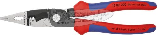 KNIPEX szerelőfogó saruzóval, kétkomponensű nyél 200mm, csupaszítás 0,5-2,5mm², kábelvágás 15mm 1 382 200