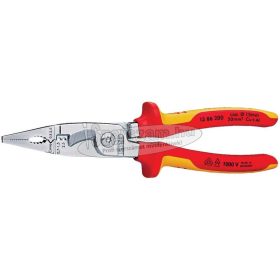   KNIPEX Szigetelt szerelőfogó, saruzóval, kétkomponensű nyél 0,5- 2,5+kábelvágóval, 1000V 1 386 200