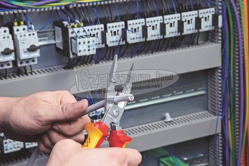 KNIPEX Szigetelt szerelőfogó, saruzóval, kétkomponensű nyél 0,5- 2,5+kábelvágóval, 1000V 1 386 200