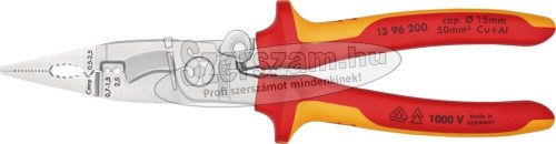 KNIPEX Szigetelt szerelőfogó, saruzóval, kétkomponensű nyél 0,5- 2,5+kábelvágóval, rugós, 1000V 1 396 200