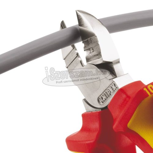 KNIPEX Szigetelt oldalcsípő fogó, kétkomponensű nyél 160mm, 1,5+2,5mm², 1000V 1 426 160