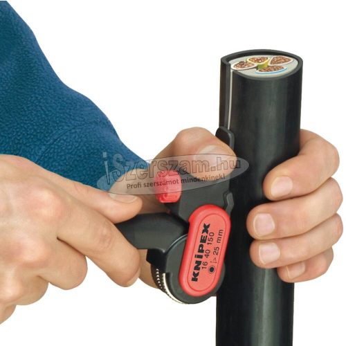 KNIPEX Kábelköpeny csupaszító racsnis 150mm, d=25mm-tol 1 640 150
