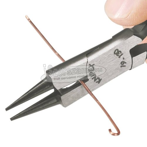 KNIPEX kerekcsőrű ékszerész fogó, PVC nyél 130mm, polírozott fej 1 901 130