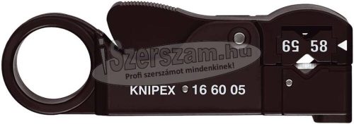 KNIPEX Kábelcsupaszító, koax kábelekhez 105mm, RG58+59+62 1660 05 SB 166005SB