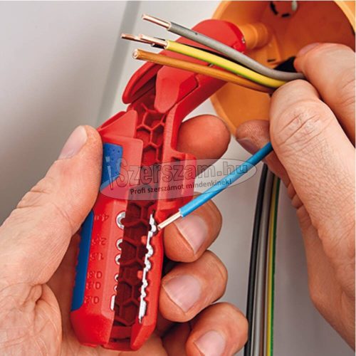 KNIPEX Kábelcsupaszító, univerzális ErgoStrip 135mm, 8,0-13mm/0,2-4mm²/UTP/STP/4,8-7,5mm JOBBOS 1695 01SB 16 95 01 SB