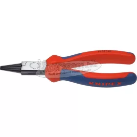   KNIPEX kerekcsőrű fogó rövid, kétkomponensű/PVC nyél, polírozott/krómozott fej