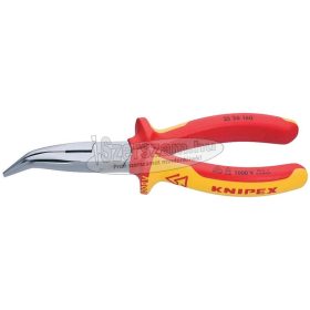   KNIPEX Szigetelt félkerekcsőrű fogó, hajlított, kétkomponensű nyél 160mm, vágóéllel, 1000V 2 526 160