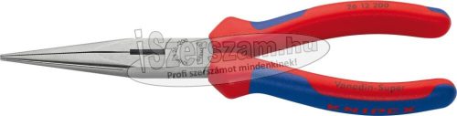 KNIPEX félkerekcsőrű fogó hosszú, vágóéllel, kétkomponensű nyél 200mm, krómozott fej 2 615 200